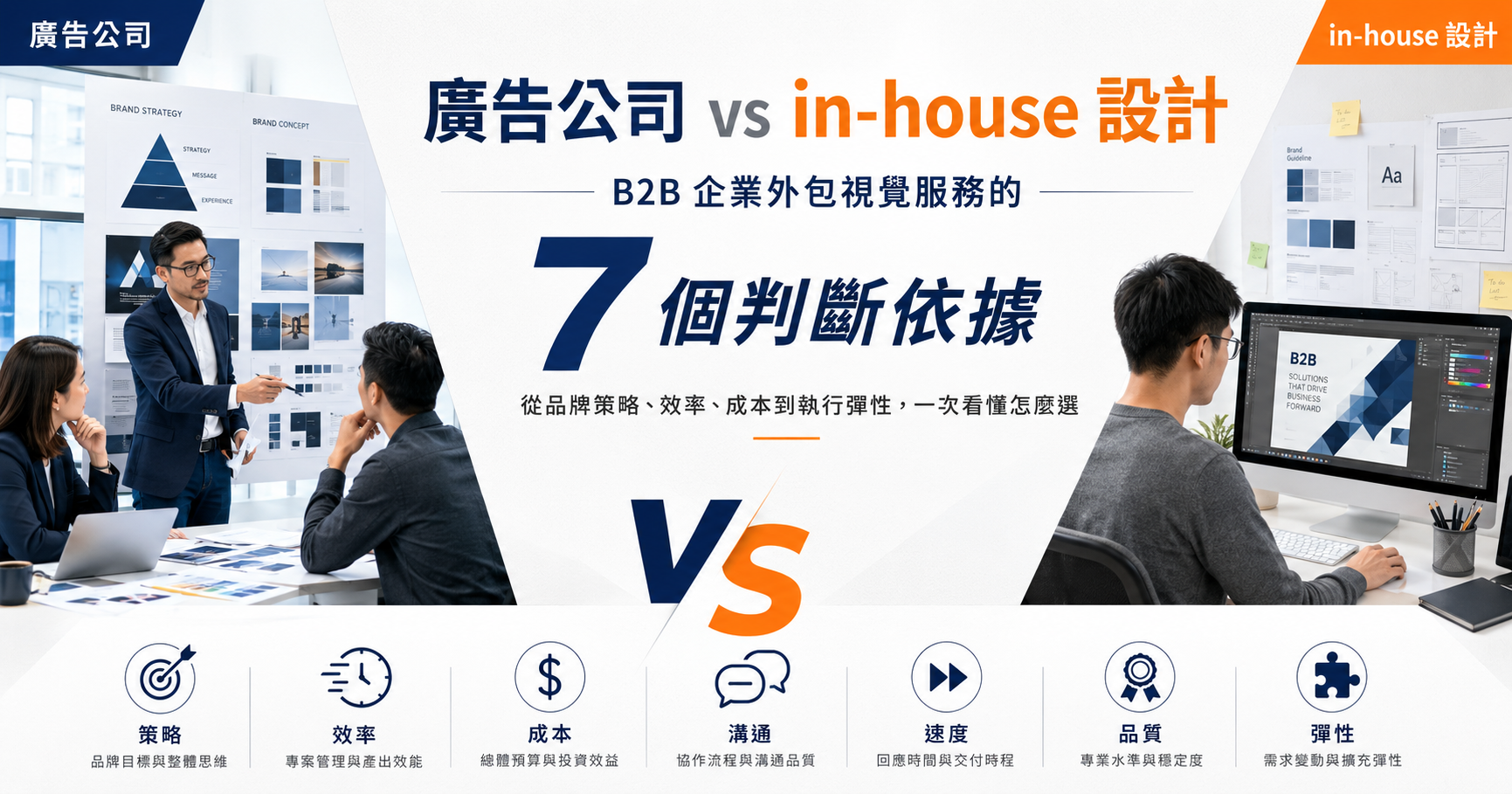 廣告公司 vs in-house 設計：B2B 企業外包視覺服務的七個判斷依據